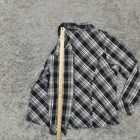 Lane Bryant Women's Plus Size 20 Button Up Long Sleeve Multicolor Cotton V-Neck - Picture 6 of 8